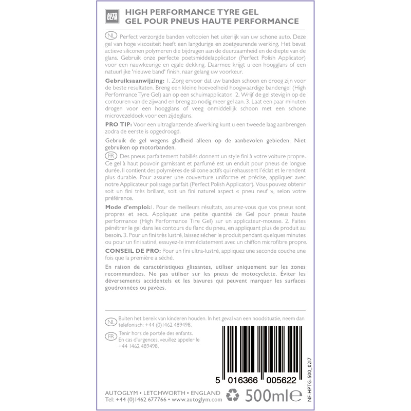 Autoglym High Performance Tyre Gel 500ML