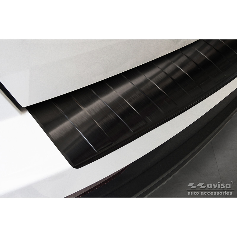 Zwart RVS Achterbumperprotector  Skoda Karoq Facelift 2022- + Sportline Facelift 2022-  'Ribs'
