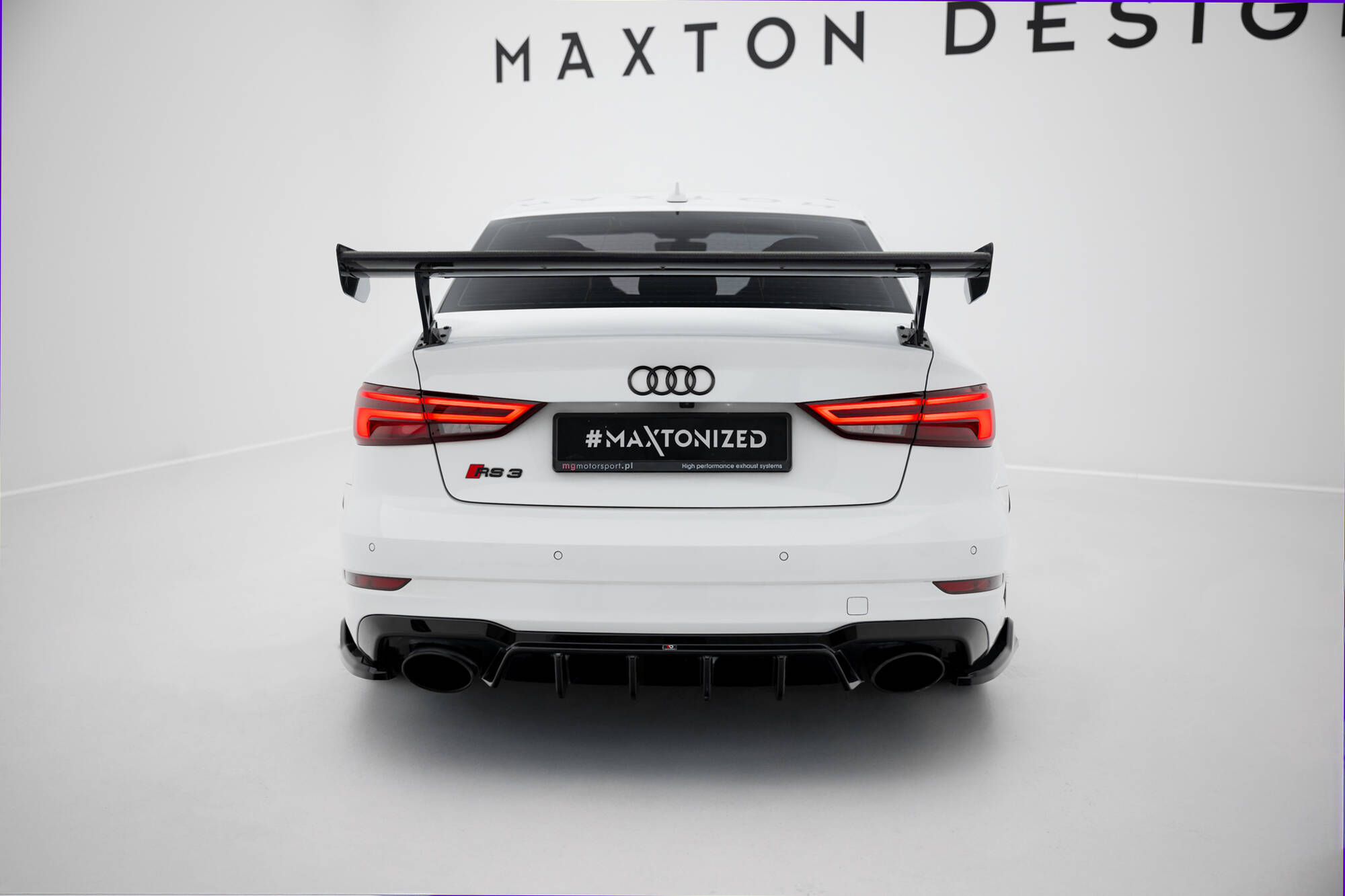Carbon Spoiler Audi A3 / A3 S-Line / S3 / RS3 Sedan 8Y / 8Y Facelift Maxton Glanzend zwart