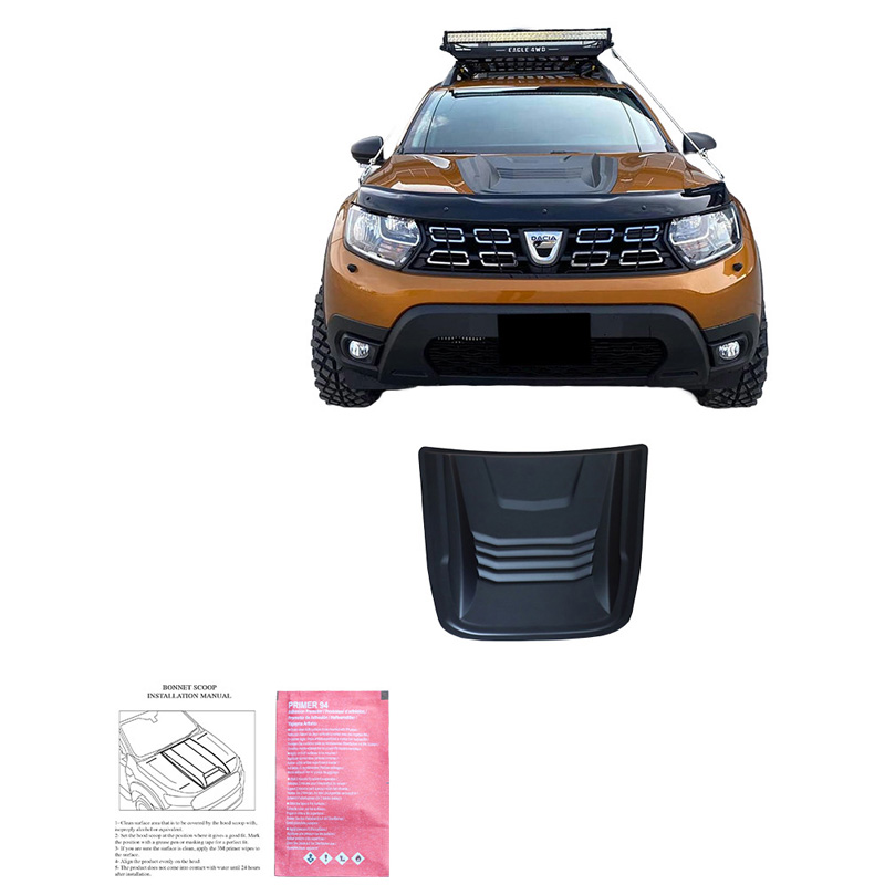 Motorkapluchtinlaat (Scoop)  Dacia Duster I 2010-2017 & Duster II 2018-2024 - Matzwart
