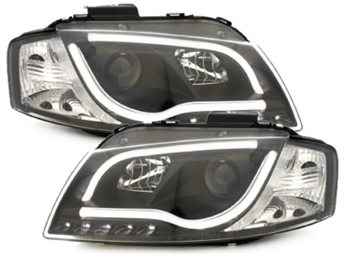 Headlights Audi A4 8E A3 8P 03-08 Tube Light LED chome