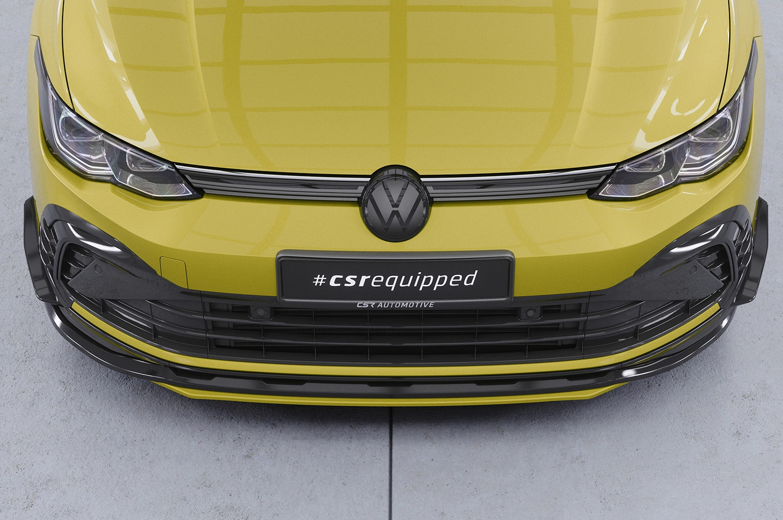 Voorspoiler VW Golf 8 GTI, GTD, GTE, R-Line Glans Zwart – 12/2019–