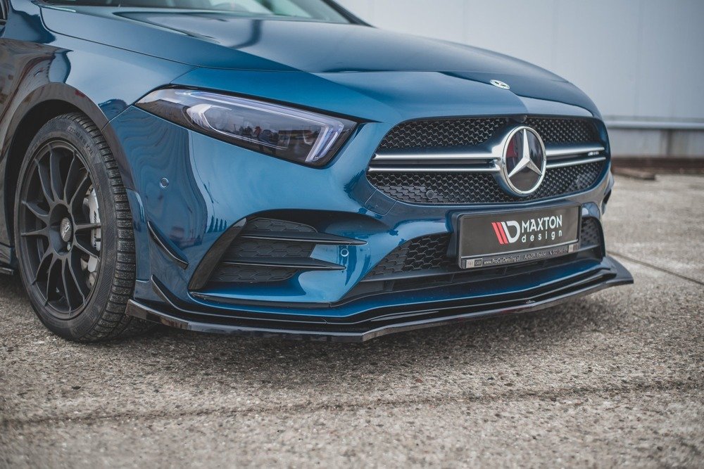 VoorSpoiler Mercedes A Klasse W177 A35 AMG Glans Zwart V2