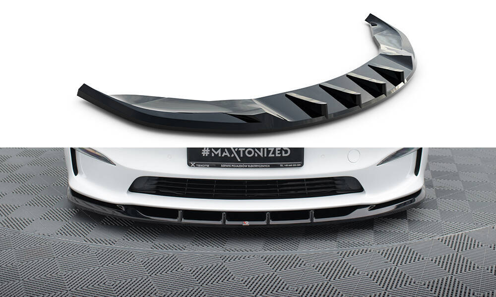 Voorspoiler Tesla Model S Plaid Gloss-Black V3