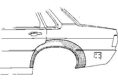spatbordrand, 4 drs, rechts Audi 80, 1978-1987