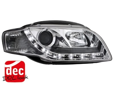 Faros Audi A4 B7 Los ojos del Diablo Dayline cromo ELR