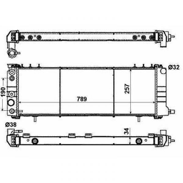Radiator GD. CHEROKEE 90-98 787x284 4.0 I TYPE XJ +A/C