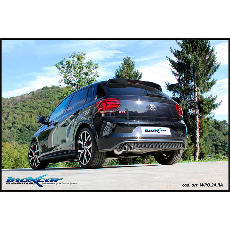 100% RVS Sportuitlaat  Volkswagen Polo (AW) 2.0 GTI 200pk 2017- 2x80mm