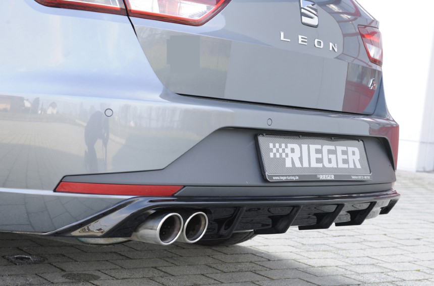 Diffuser Seat Leon F5 FR Rieger dubbele uitlaat links 5 dr. ST glans zwart