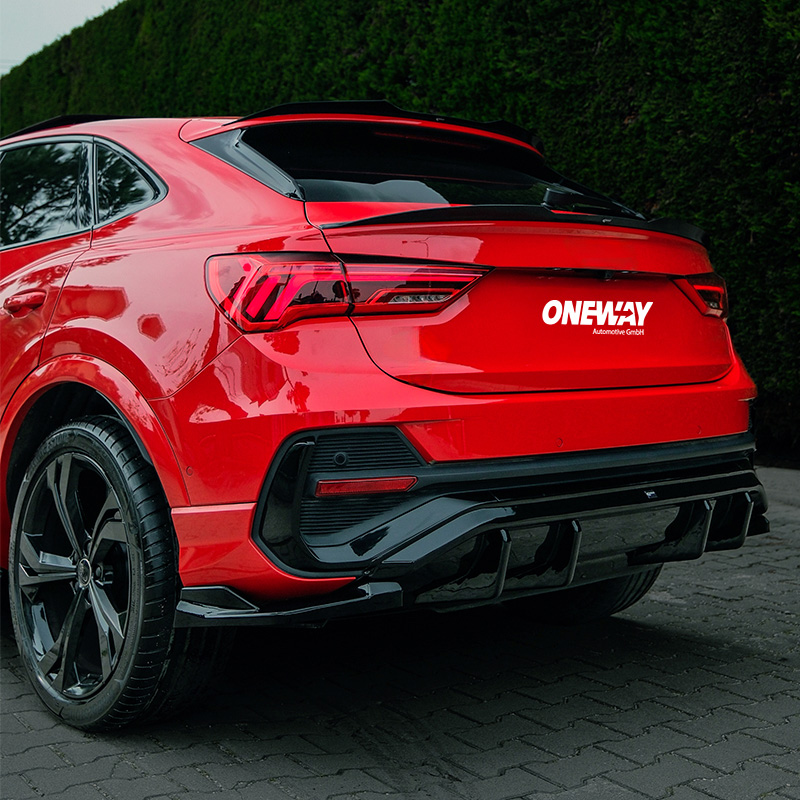 Oneway Achterspoiler  Audi Q3 (F3N) Sportback 2019-2025 incl. S-Line/RSQ3 - Glanzend zwart