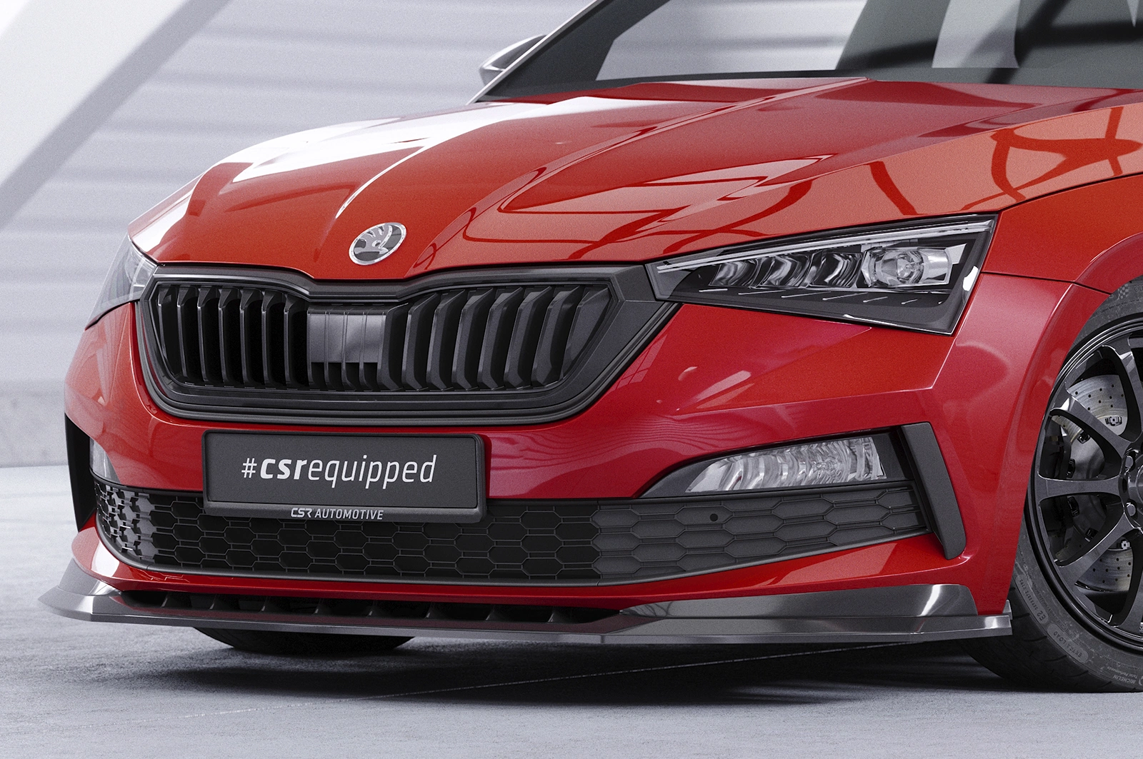 Voorspoiler Skoda Scala Monte Carlo glans zwart