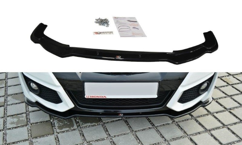 Voorspoiler Honda Civic Mk9 Facelift Glanzend Zwart