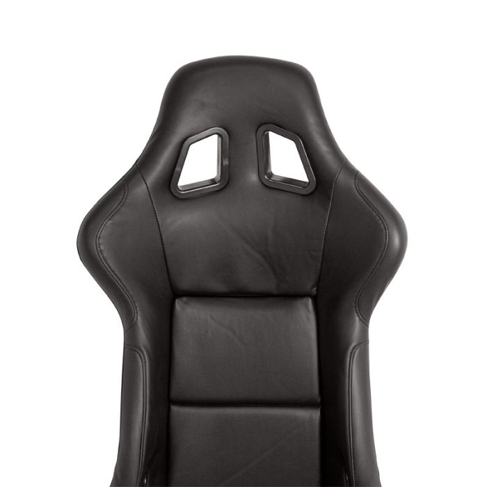 Sportstoel 'MO' - Zwart Kunstleder - Vaste polyester rugleuning - incl. sledes