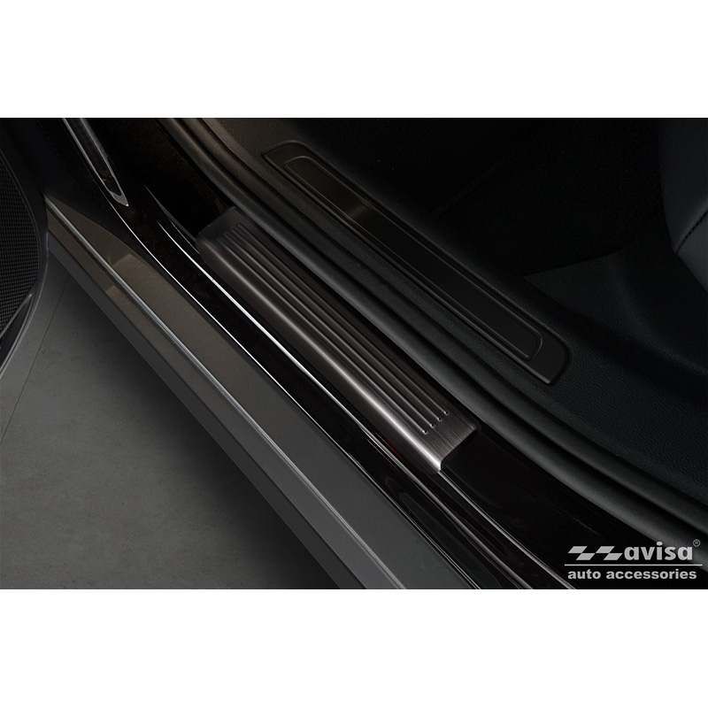 Zwart RVS Instaplijsten  Volkswagen Passat 3G Sedan/Variant 2014-2023 - 'Lines' - 4-delig