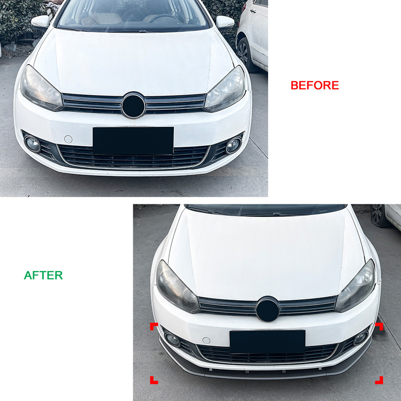 Voorspoilerlip  Volkswagen Golf VI 2008-2012 excl. GTi/R (Glanzend Zwart ABS)