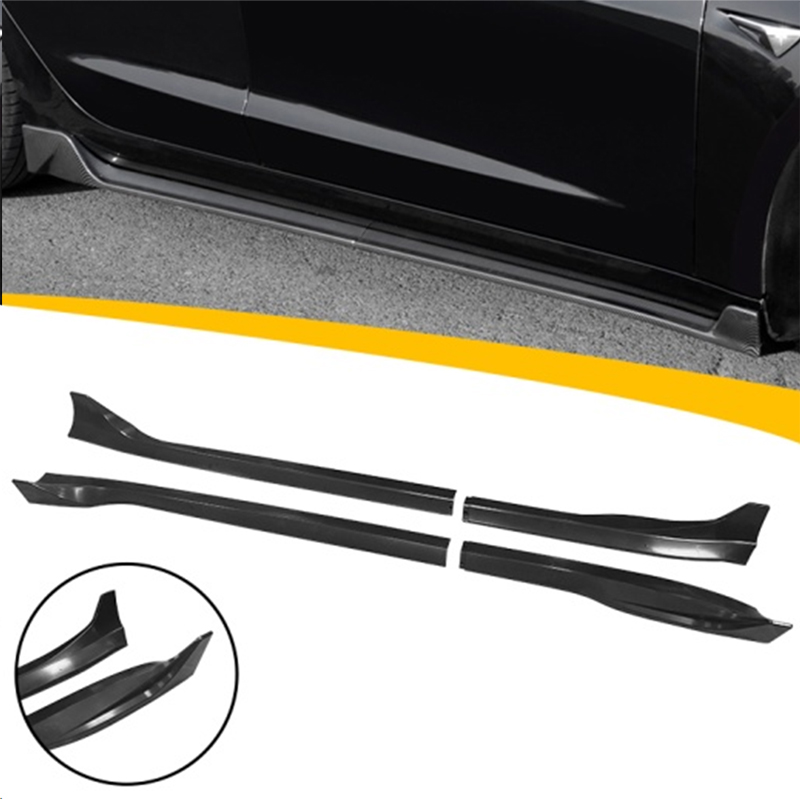 Set sideskirts  Tesla Model 3 2017- 'Aero' (Glanzend Zwart ABS)