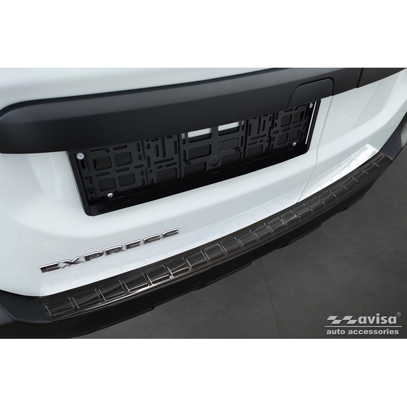Zwart RVS Achterbumperprotector  Renault Express Furgon 2021- 'Ribs'