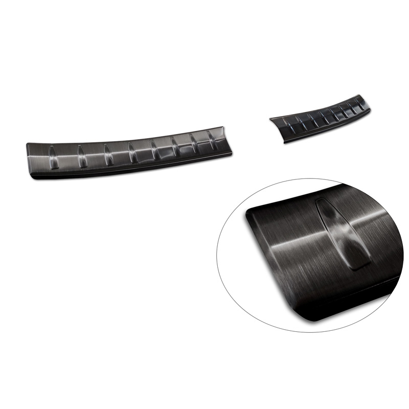 Zwart RVS Achterbumperprotector  Citroën C4 X 2023- 'Ribs' (2-delig)