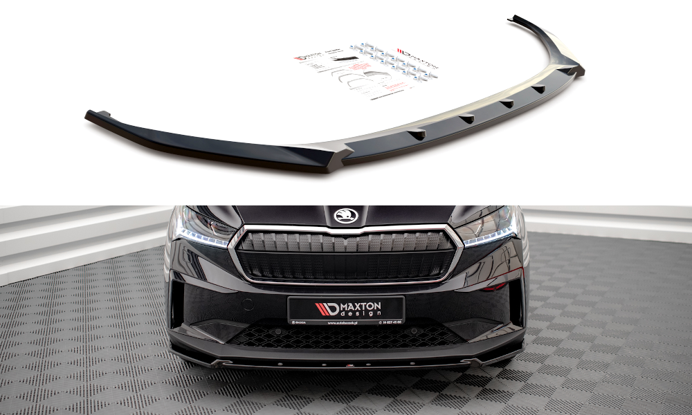 Voorspoiler V.2 Skoda Enyaq IV Maxton Glans Zwart