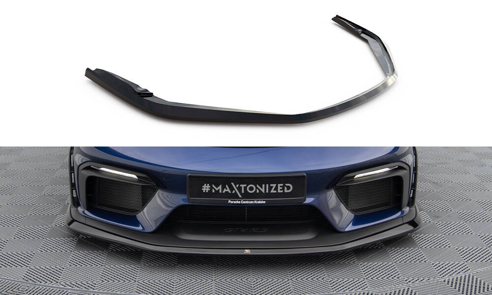 Voorspoiler Porsche 718 Cayman GT4 RS Maxton Glans Zwart