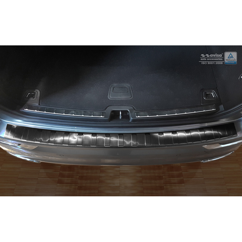 Zwart RVS Achterbumperprotector Volvo XC60 II 2017- 'Ribs'
