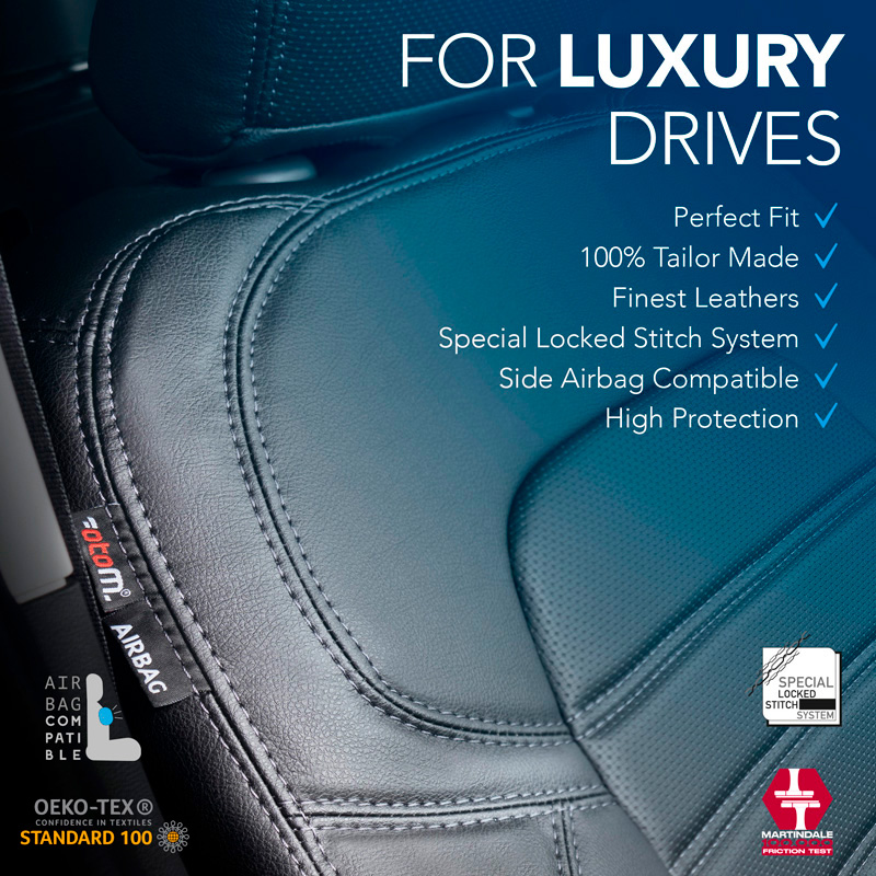 New York Design Kunstleder Stoelhoezenset 1+1  Mercedes EQV 2020- (armsteun aan bestuurders- en passagiersstoel)