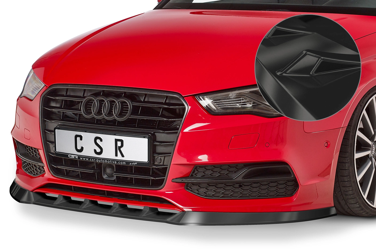 Voorspoiler Audi S3 / A3 8V S-Line Cabrio / Limo glans zwart – 2013–2016