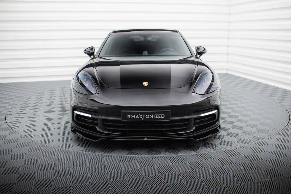 Voorspoiler V.4 Porsche Panamera E-Hybrid 971 Maxton Glans Zwart