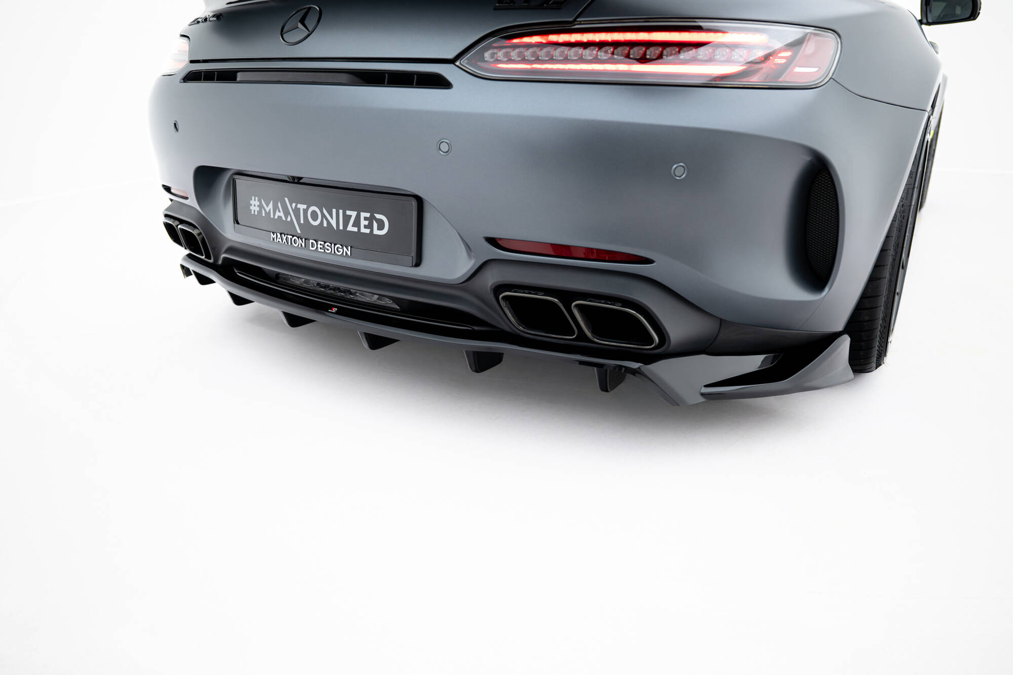 Achter Diffuser Mercedes-AMG GT C C190 Facelift Maxton Glanzend zwart