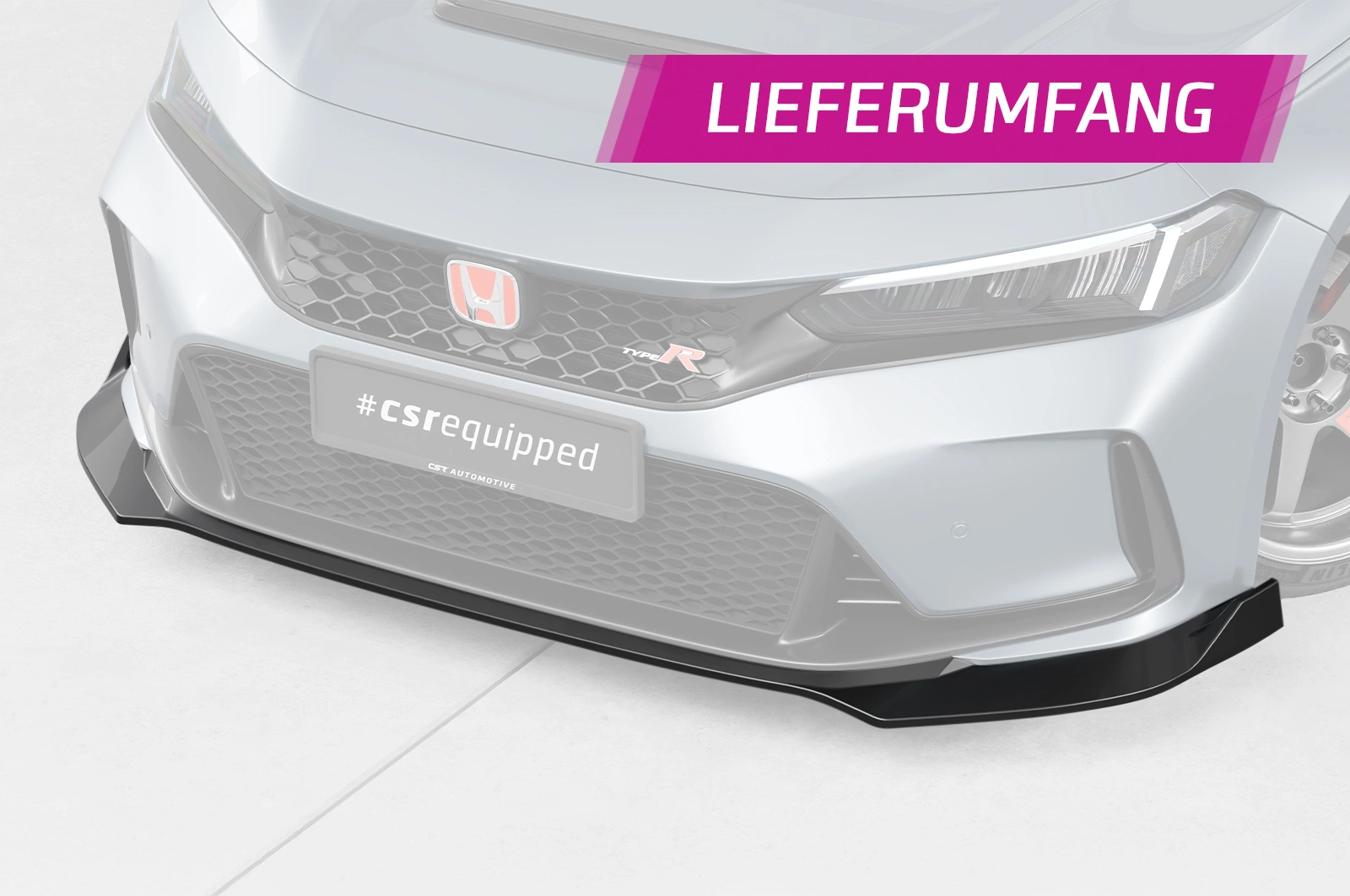 Voorspoiler Honda Civic (FL5) Type R glans zwart