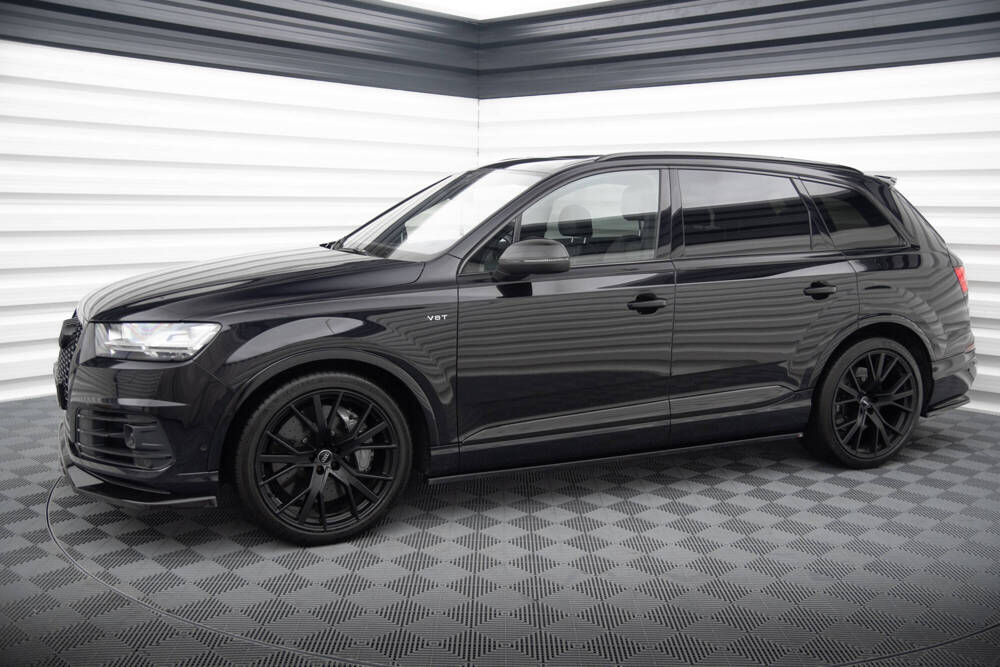 Zijskirts V.2 Audi SQ7 / Q7 S-Line Maxton Glanzend Zwart