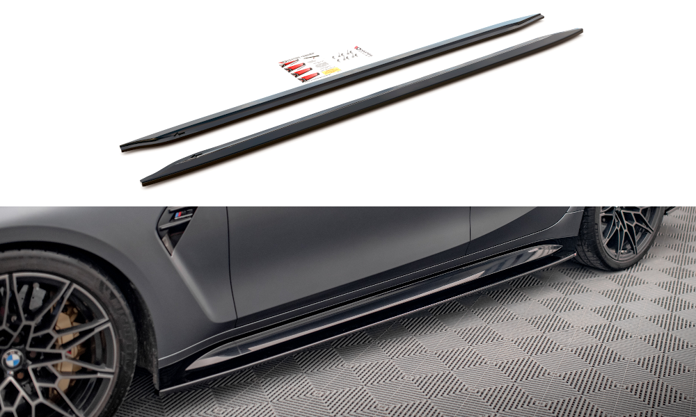 Zijskirts V.1 BMW M3 G80 / G81 Maxton Glans Zwart
