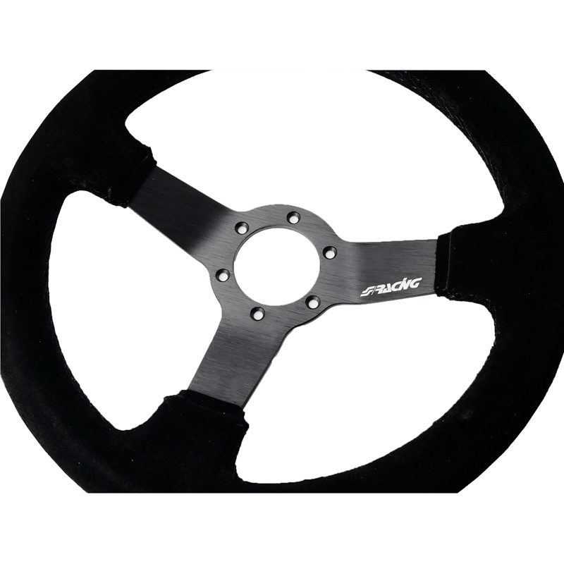 Simoni Racing Universeel Sportstuur Carrera - Zwart Suède - Diameter 320mm