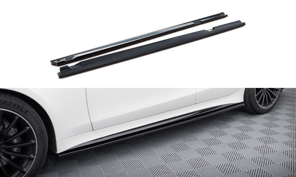 Zijskirts Mercedes AMG GT43 Maxton Glans Zwart