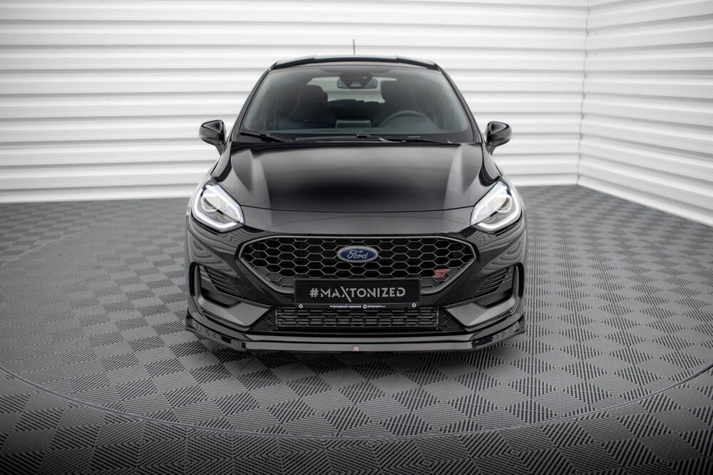 Voorspoiler V.3 Ford Fiesta ST / ST Line Mk8 FL Maxton Glans Zwart