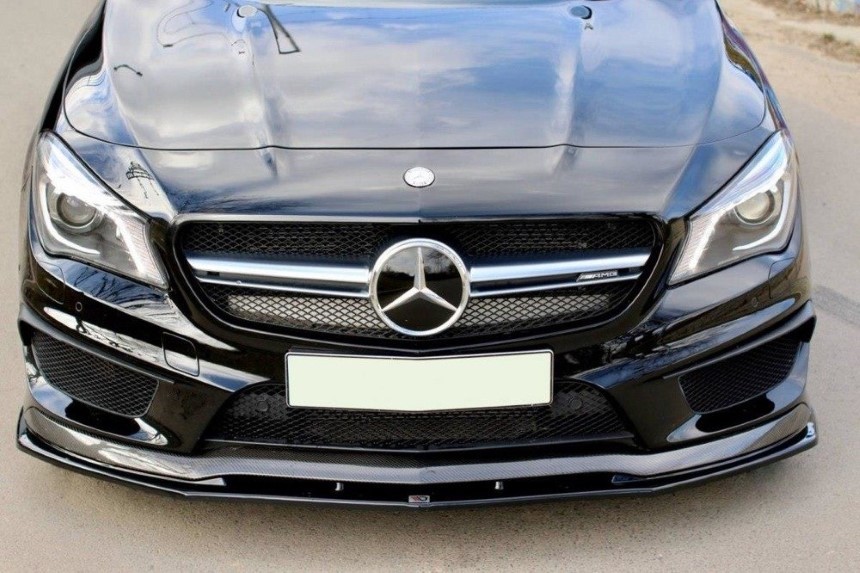 Voorspoiler Mercedes CLA 45 AMG C117 Maxton Design glans zwart