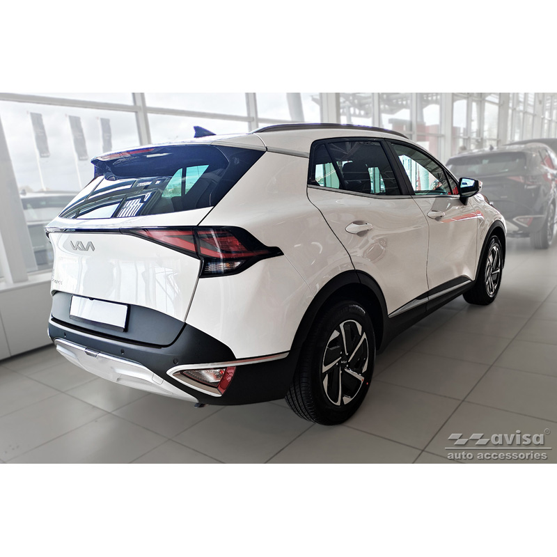 Zwart RVS Achterbumperprotector  Kia Sportage V 2021- 'Ribs'