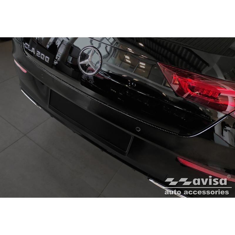 Echt 3D Carbon Achterbumperprotector  Mercedes CLA II (X118) Shooting Brake 2019- 'Ribs'