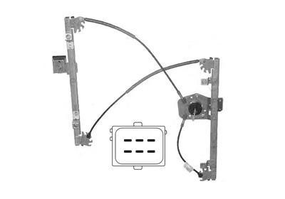 raammechanisme, 3 drs, incl motor, links Opel Corsa D, 2006-2011