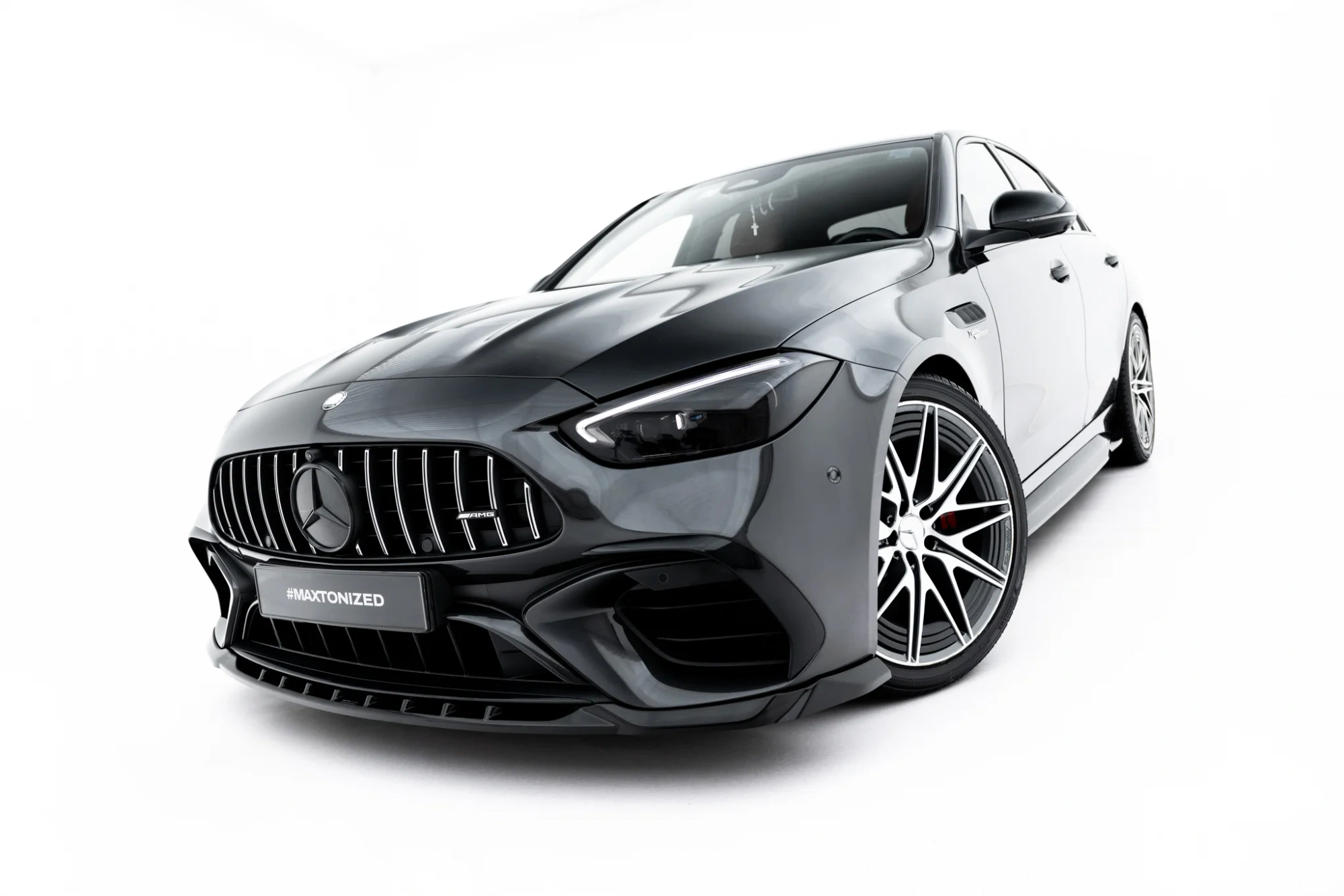 Voorspoiler V.1 Mercedes-AMG C63 Sedan / Estate W206 / S206 Glanzend Zwart