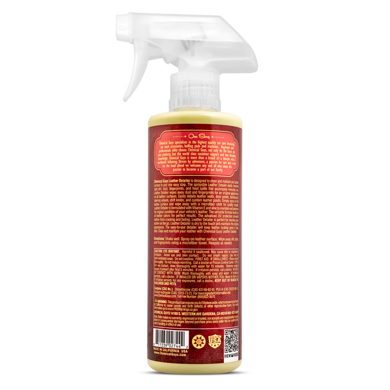 Chemical Guys Leather Quick Detailer Matte Finish Leather Care Spray (473ml)