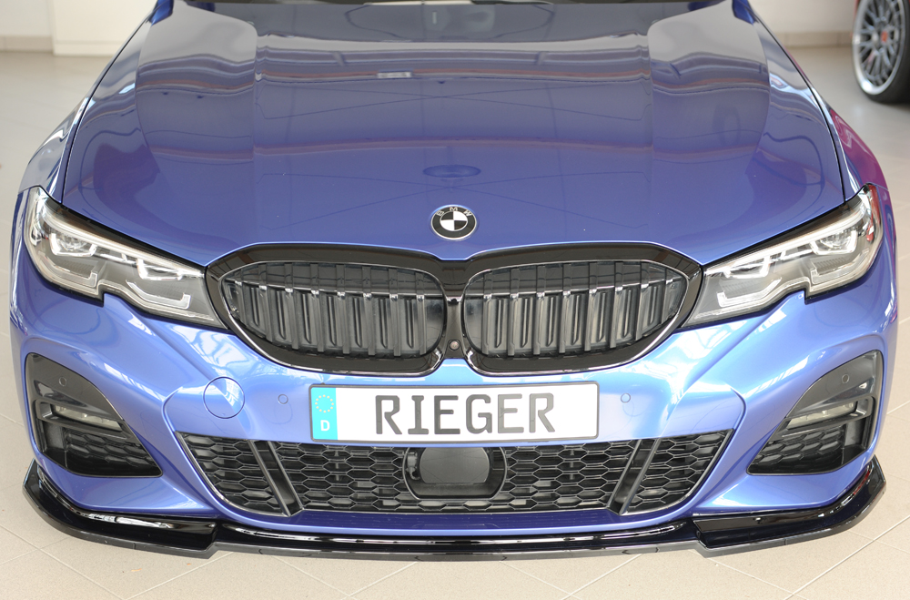 Voorspoiler BMW 3 Serie G20 Rieger Glans Zwart