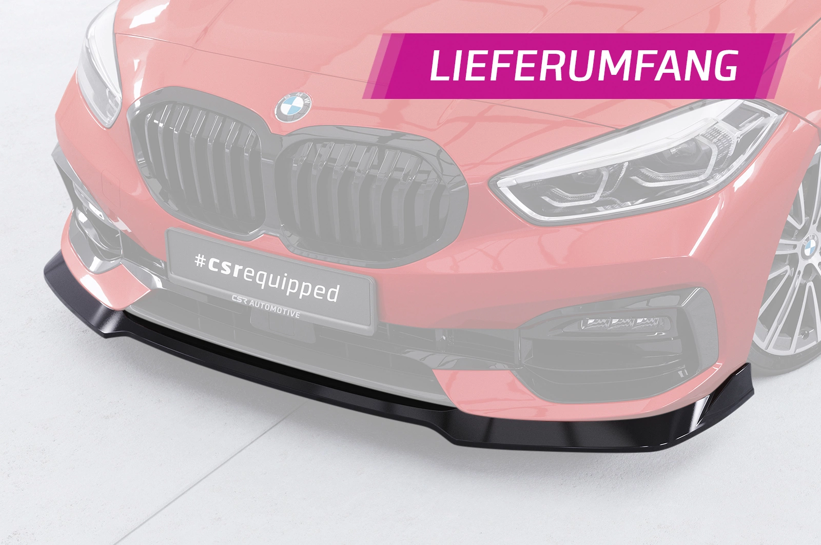 Voorspoiler BMW 1er F40 glans zwart