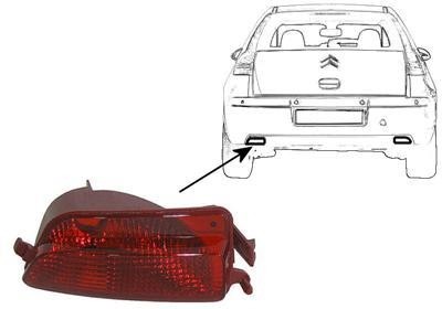 mistachterlicht, 5 drs, links Citroen C4, 2004-2010