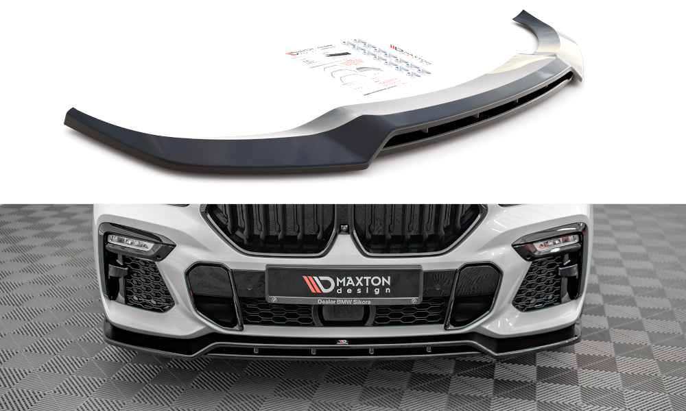 Voorspoiler V.2 BMW X6 M-pakket G06 glans zwart