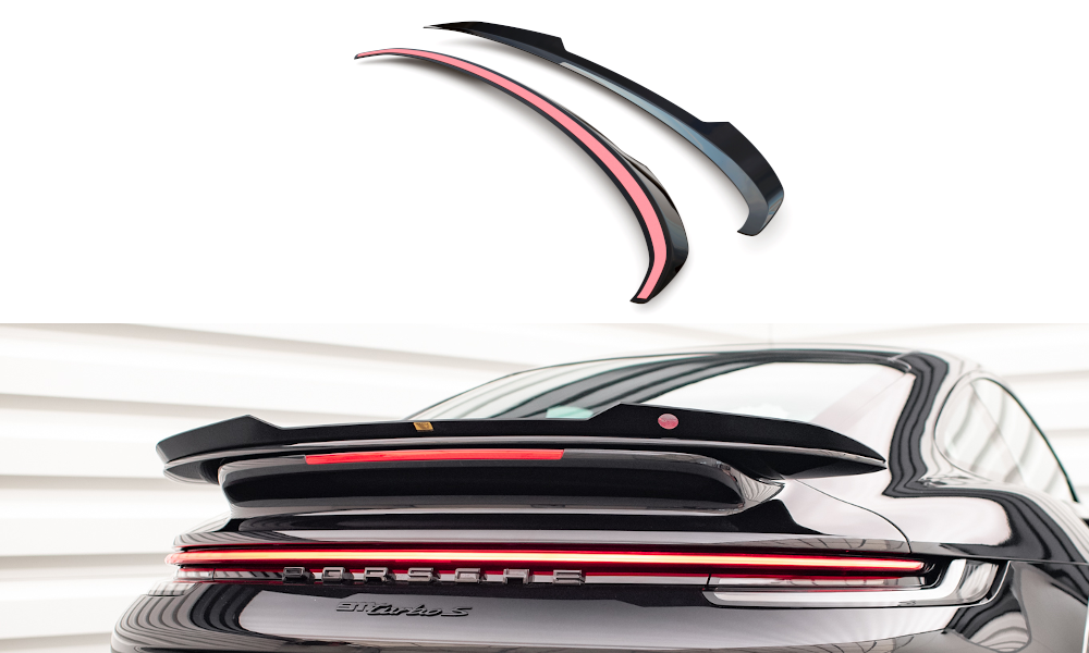 Spoiler Porsche 911 Turbo S 992 Maxton Glans Zwart