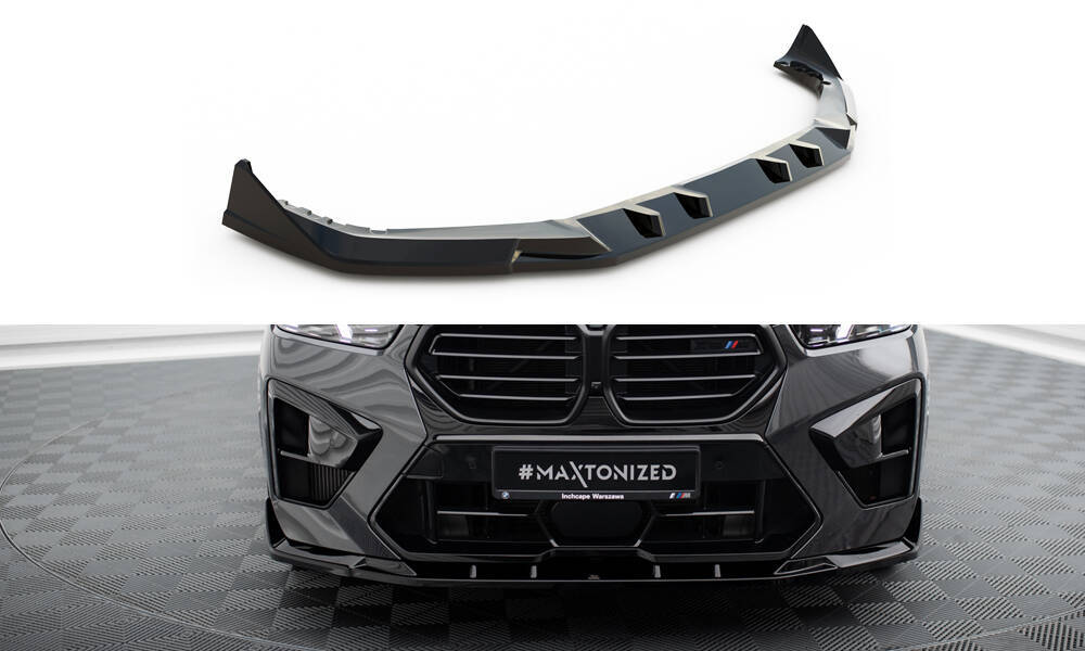 Voorspoiler BMW X5M F95 Facelift Maxton Glans Zwart V.2