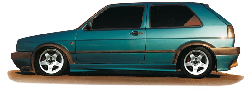 Zijskirts VW Golf II 2-Deurs Zonder GTI uitsnede Rieger