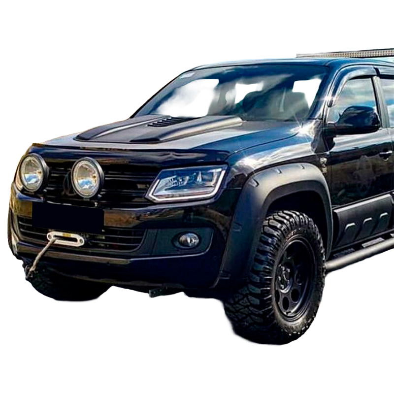 Motorkapluchtinlaat (Scoop)  Volkswagen Amarok MK1 2010-2022 & Nissan Navara D40 2005-2010 - Matzwart