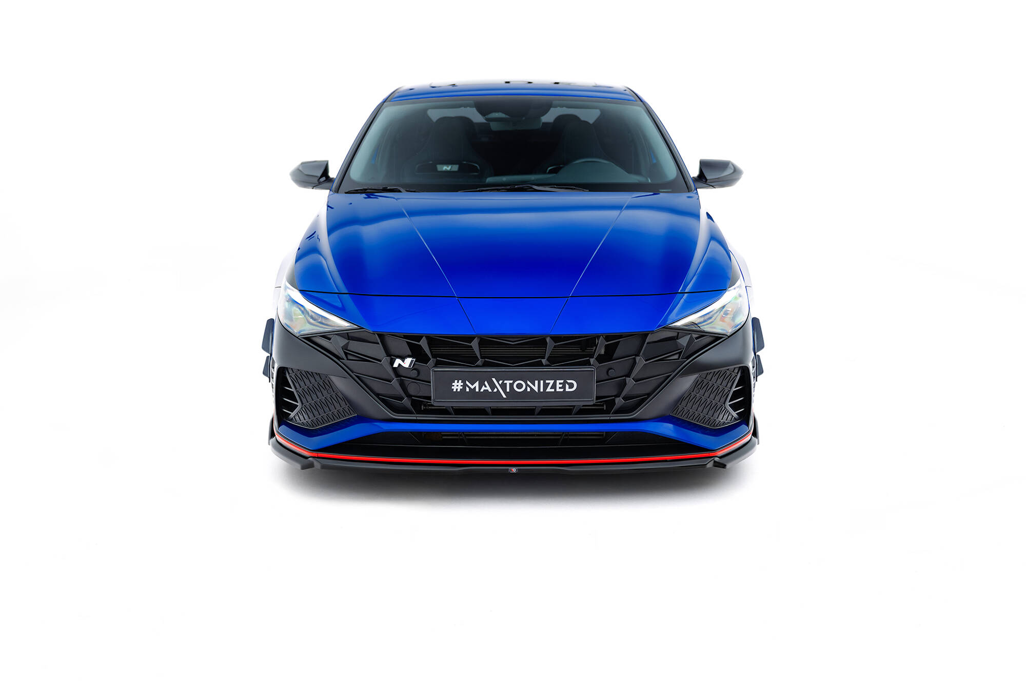 Voorspoiler V.1 Hyundai Elantra N MK7 Maxton Glanzend zwart